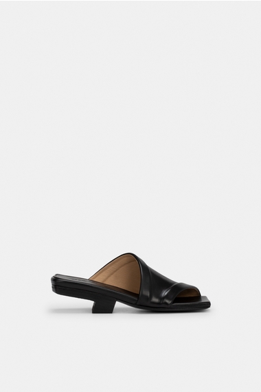 Scalino Black Slide Sandals